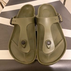 Birkenstock Army Green Gizeh EVA Sandals - Size 10